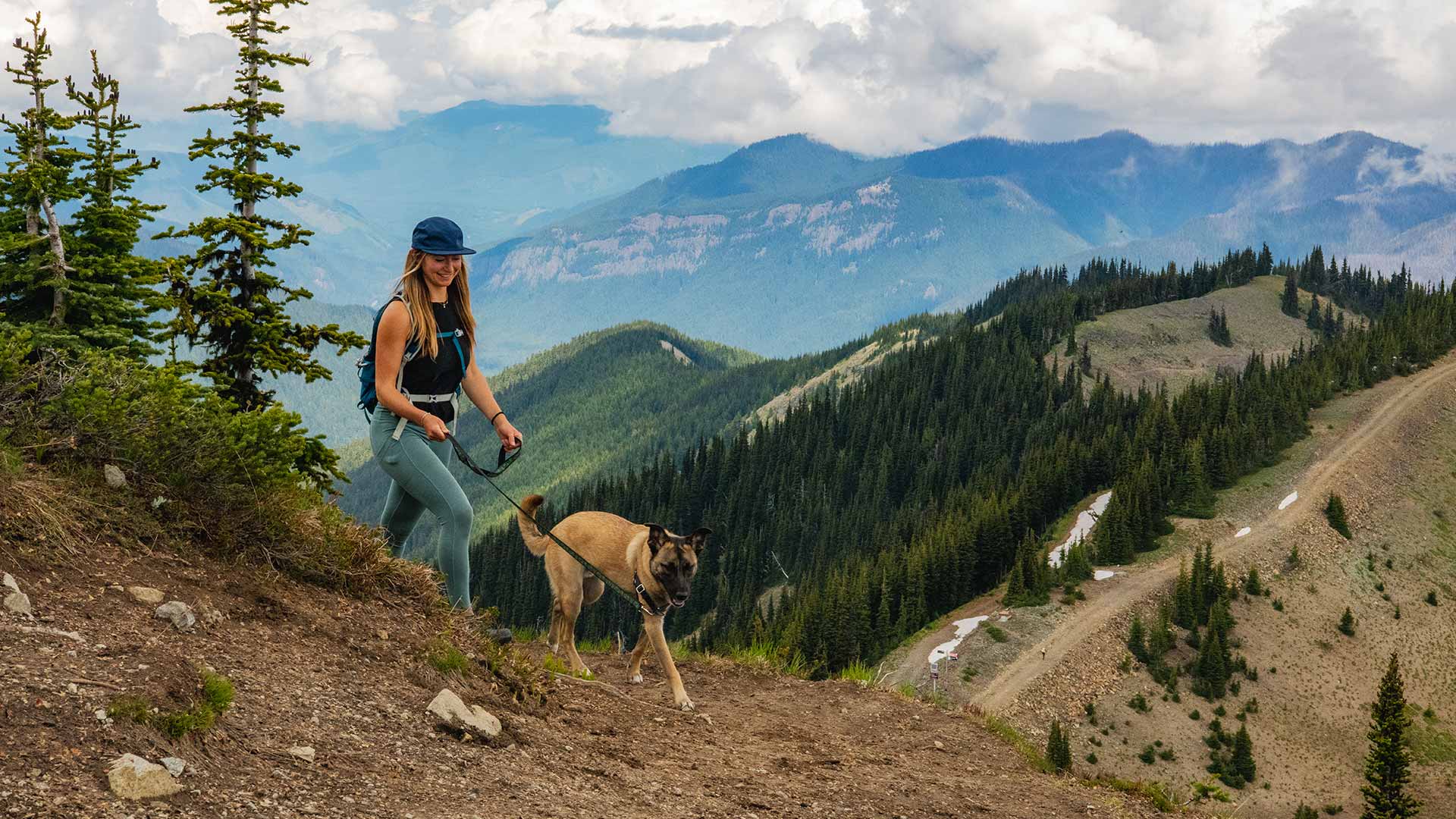 Hiker with her dog at Crystal