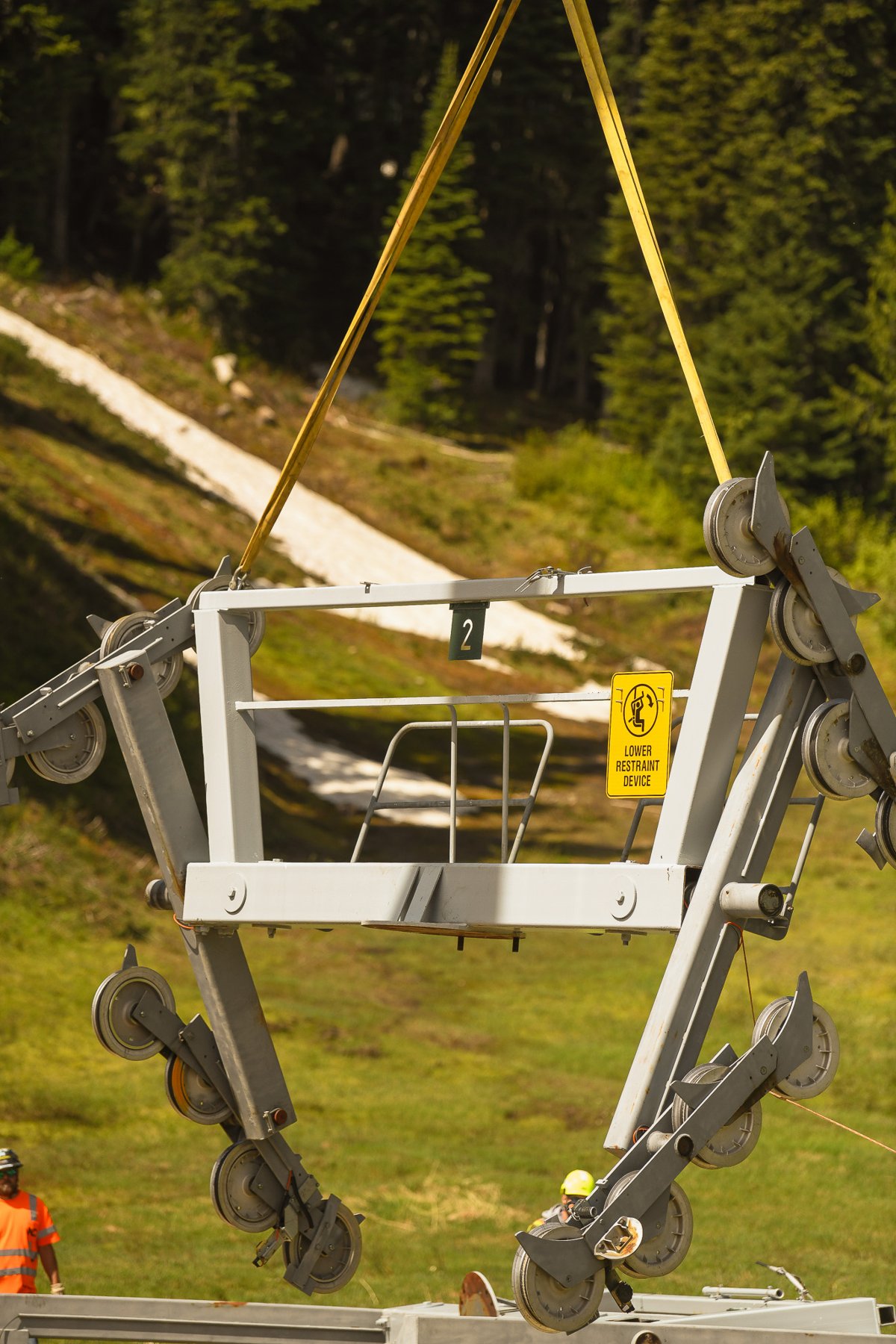 Helicopter removing towers at Crystal Mountain