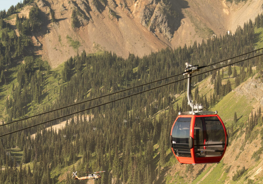 View of the Scenic Gondola with Crystal in the background.