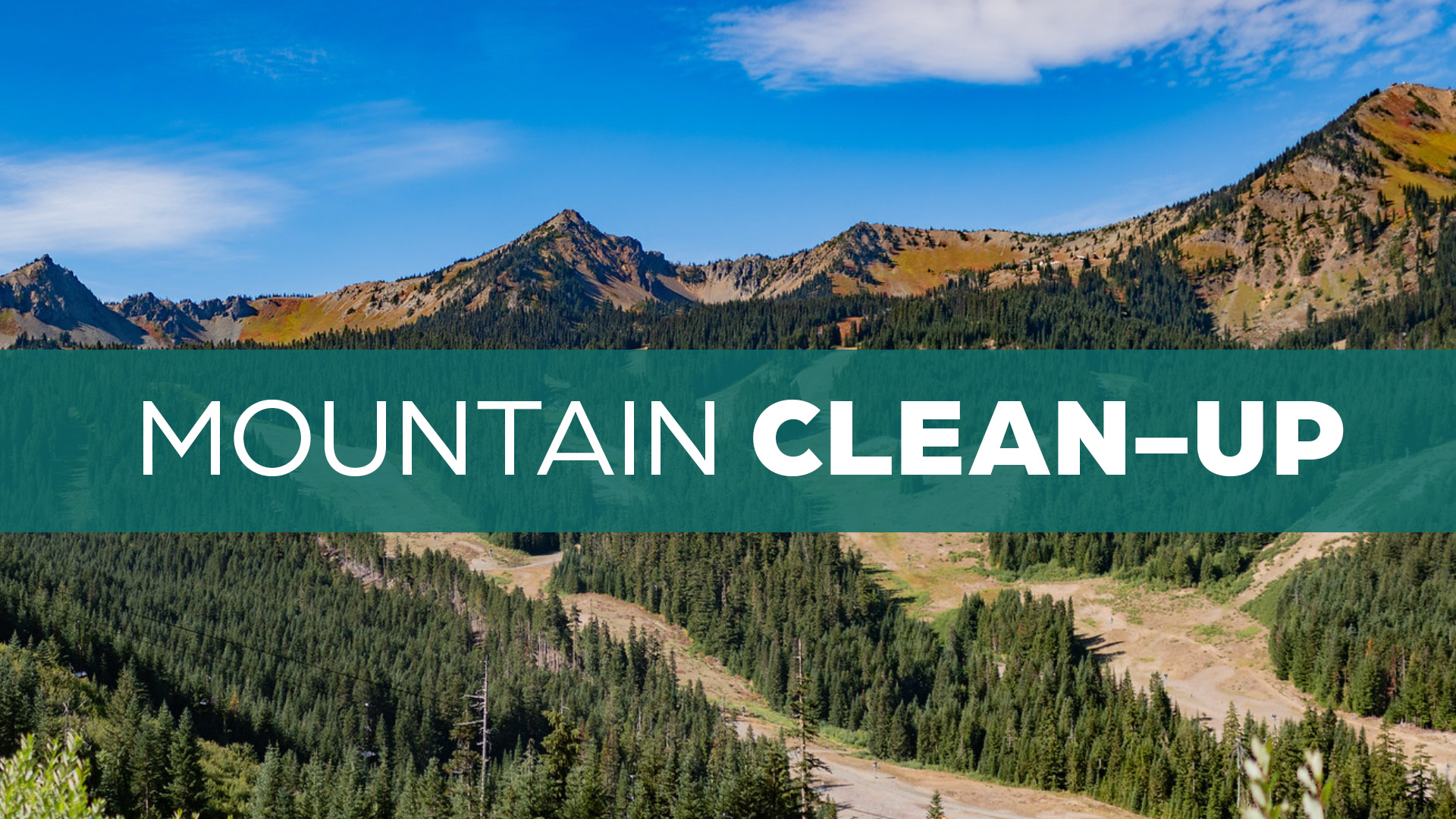 Mountain clean-up volunteers on trail