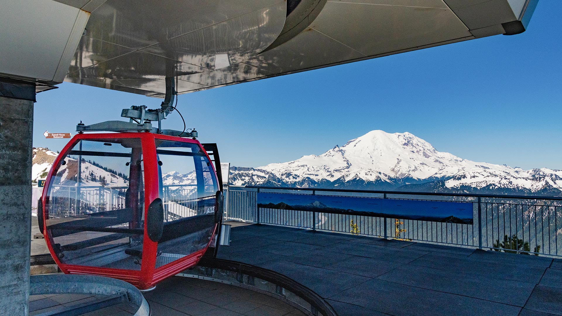 Scenic gondola ride with mountain views